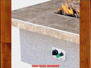 Cal Flame Fire FPT-S301 55000 BTU Gas Outdoor Square Fire Pit With Tile Countertop