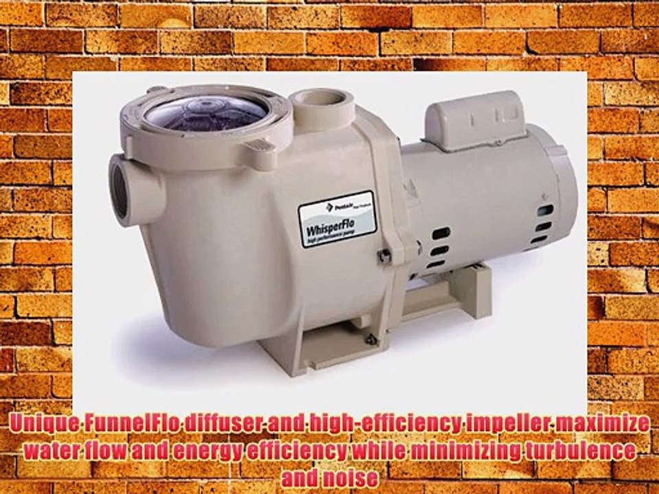 Pentair 011523 WhisperFlo High Performance Energy Efficient Two Speed Full Rated Pump 2 Horsepower
