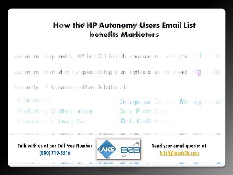 HP Autonomy Email List and Mailing Lists