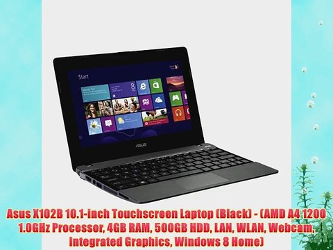 Asus X102B 10.1-inch Touchscreen Laptop (Black) - (AMD A4 1200 1.0GHz Processor 4GB RAM 500GB
