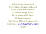 Account Marketplace - Selling Runescape account