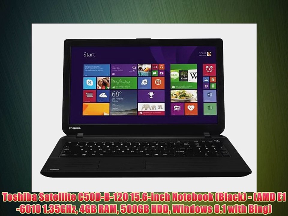 Toshiba Satellite C50D-B-120 15.6-inch Notebook (Black) - (AMD E1-6010 1.35GHz 4GB RAM 500GB