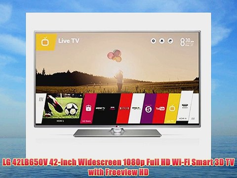 LG 42LB650V 42-inch Widescreen 1080p Full HD Wi-Fi Smart 3D TV with Freeview HD