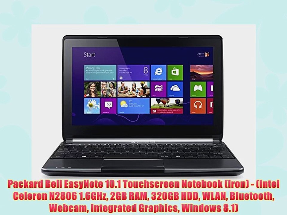 Packard Bell EasyNote 10.1 Touchscreen Notebook (Iron) - (Intel Celeron N2806 1.6GHz 2GB RAM