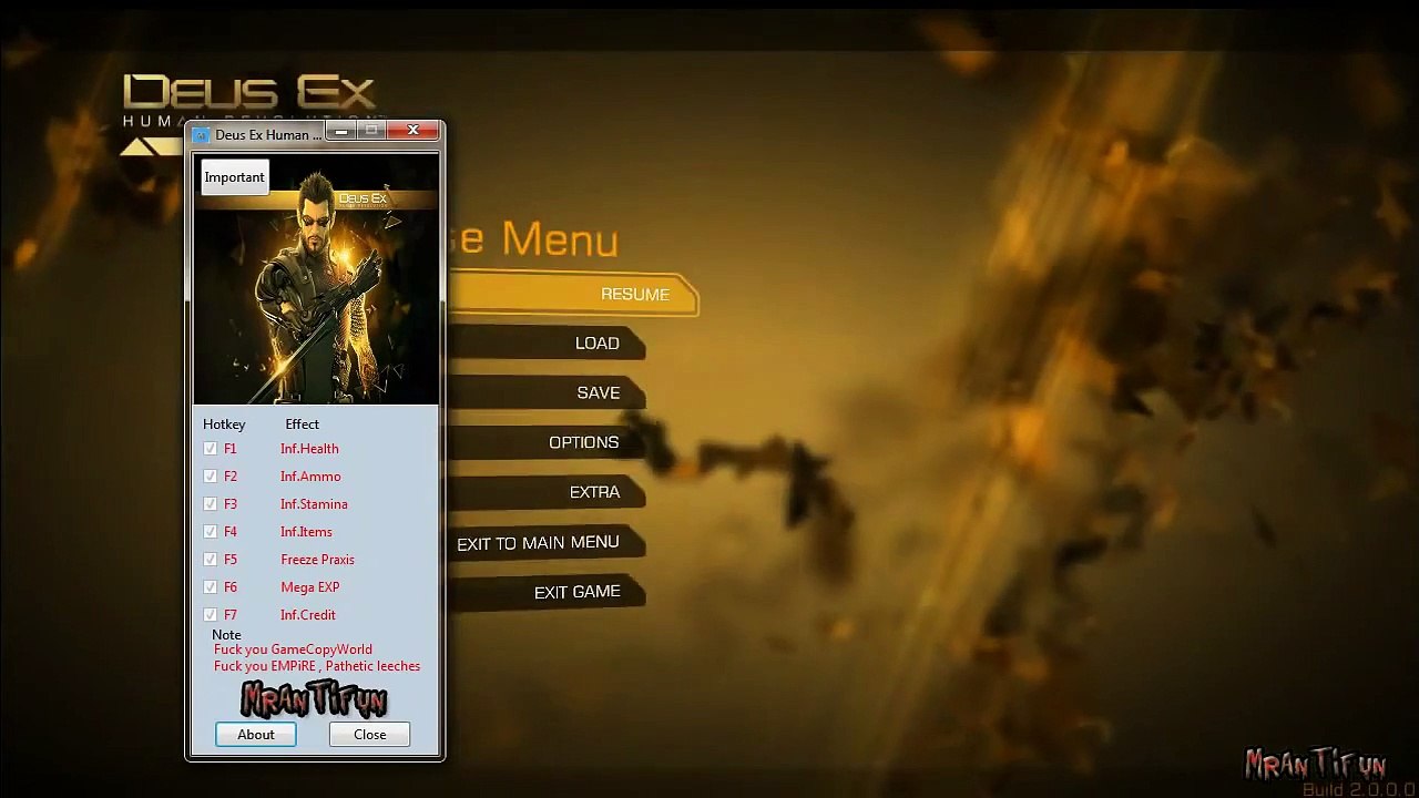 Code Triche Deus Ex Human Revolution Directors Cut