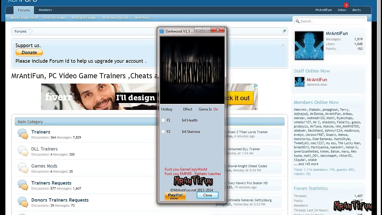 Code Triche Darkwood V1.3