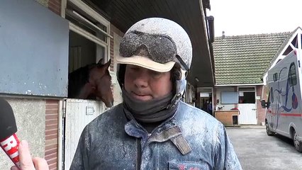 Franck Leblanc, entraîneur de Up and Quick lors du Prix d'Amérique 2015