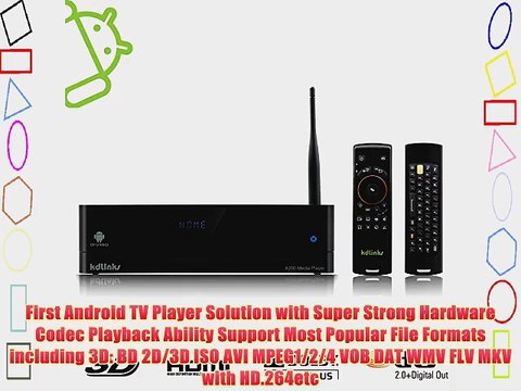 KDLINKS? A200 Android 3D Smart 1080P Network HD TV Media Player with HDD Bay WIFI DOLBY 7.1