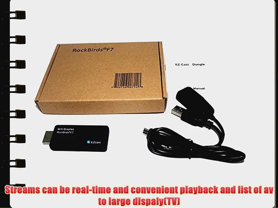 RockBirds? F7 Mini Portable WIFI EZcast HDMI Streaming Media Player Display Airplay Adapter