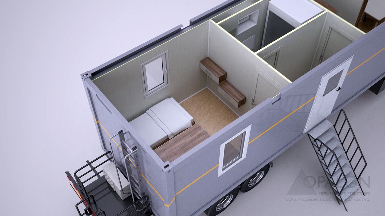OPALON Prefabricated Rig Drilling Camp Mobile Container TRON - Animation