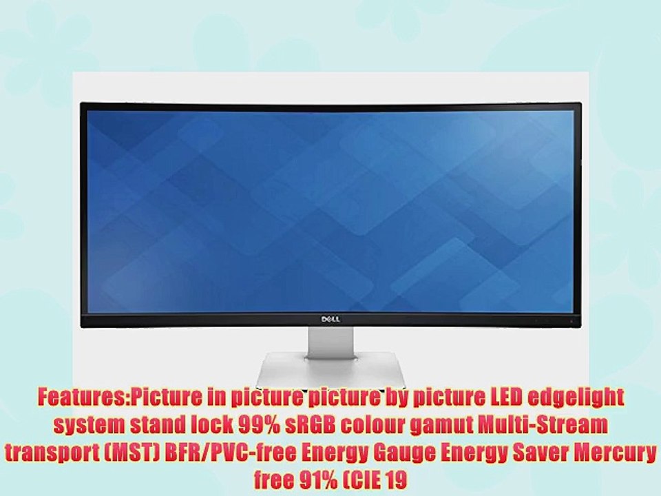 Dell U3415W 34-Inch IPS LCD Monitor (2M:1 300 cd/m2 3440 x 1440 8ms HDMI/MHL/Mini DP/DP/USB)