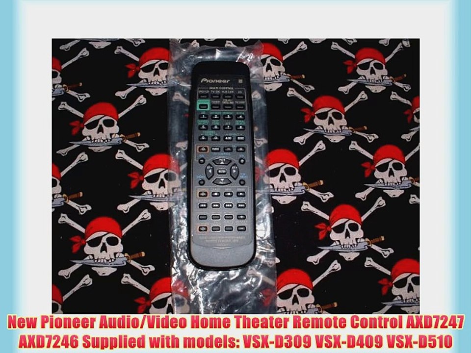 New Pioneer Audio/Video Home Theater Remote Control AXD7247 AXD7246 Supplied with models: VSX-D309