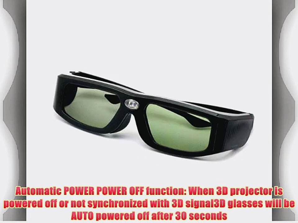 Signstek GX-30 Rechargeable 3D Active Shutter Glasses for Acer ViewSonic BenQ Vivitek Optoma
