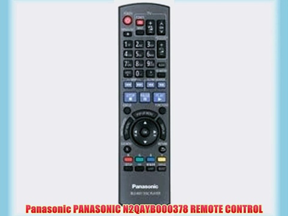 Panasonic PANASONIC N2QAYB000378 REMOTE CONTROL
