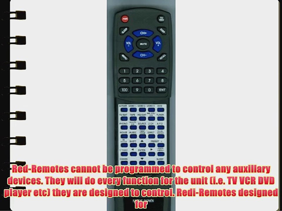 SONY Replacement Remote Control for 147863311 STRDE897 STRDE697 RMPP413 RMPG413