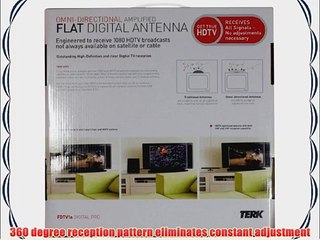 Terk FDTV1A Flat Digital Omni Directional Amplified Indoor Antenna-Black