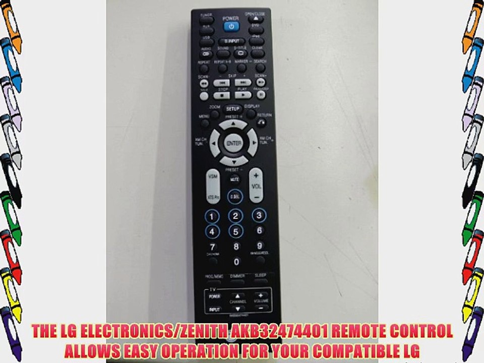 LG Electronics/Zenith AKB32474401 REMOTE CONTROL