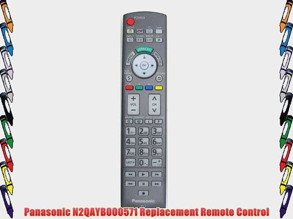 Panasonic N2QAYB000571 Replacement Remote Control