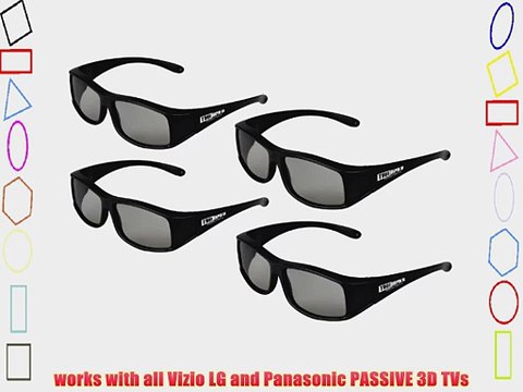 True Depth 3D? Circular Polarized Glasses for Passive Vizio 3D TVs (4 Pairs!)