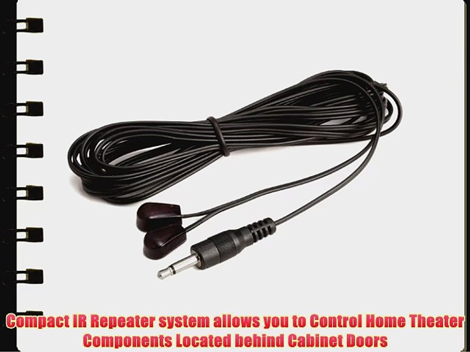 Compact IR Repeater system allows you to Control Home Theater Components Located behind Cabinet