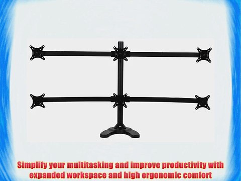 Pwr ? Hexa Ergonomic 6 LCD Monitor Screen LED Tv Table Desk Mount Stand with Base up to 21