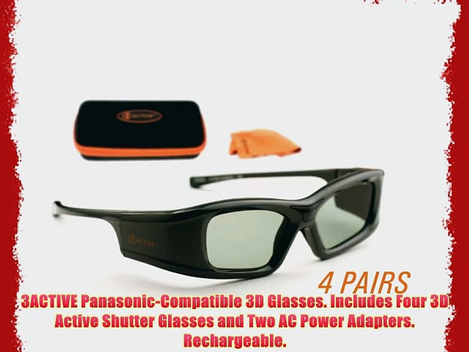 PANASONIC-Compatible 3ACTIVE? 3D Glasses. For 2011 3D TV's. Rechargeable. MULTI-PACK