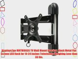 Displays2go MNTW803S TV Wall Mount Bracket Black Metal Flat Screen LCD Rack for 14-24 Inches