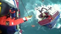 Footage shows dramatic rescue as ship sinks in Scotland