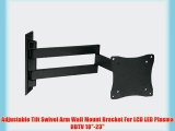Adjustable Tilt Swivel Arm Wall Mount Bracket For LCD LED Plasma HDTV 10-23