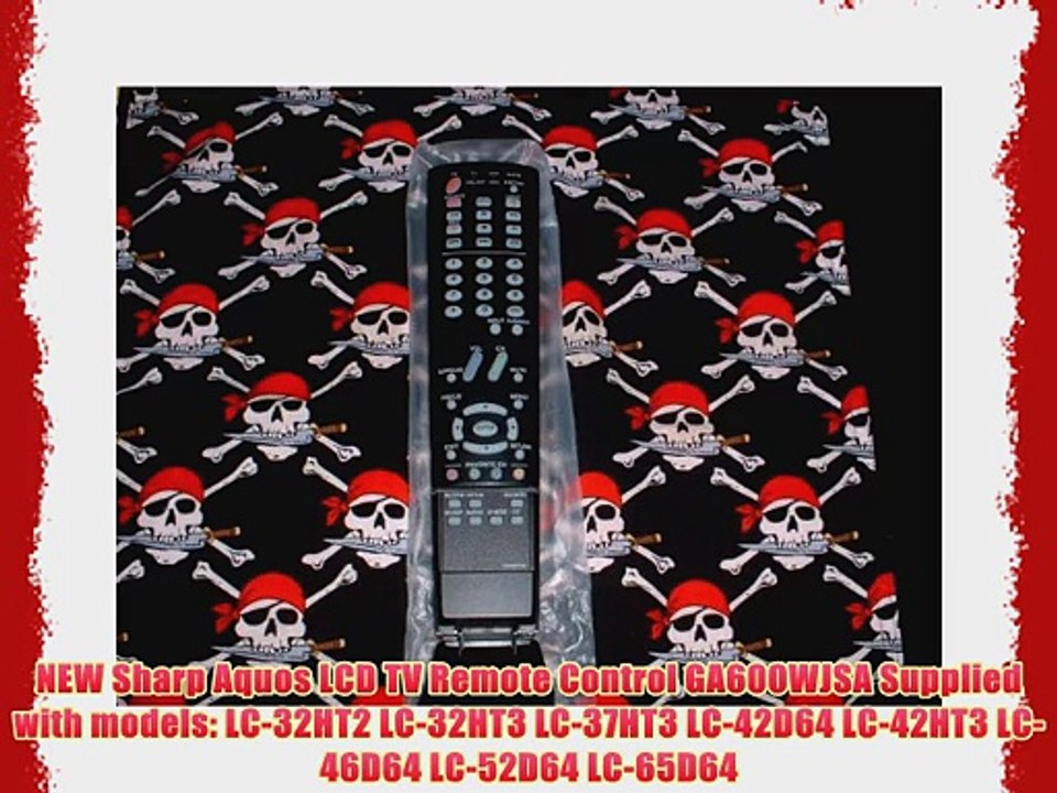 NEW Sharp Aquos LCD TV Remote Control GA600WJSA Supplied with models: LC-32HT2 LC-32HT3 LC-37HT3