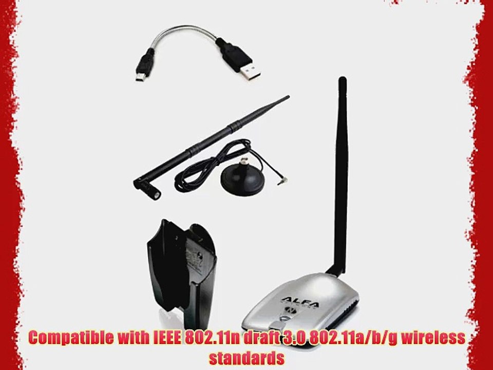 Alfa AWUS051NH 500mW High Gain 802.11a/b/g/n high power Wireless USB A / B / G / N Wireless