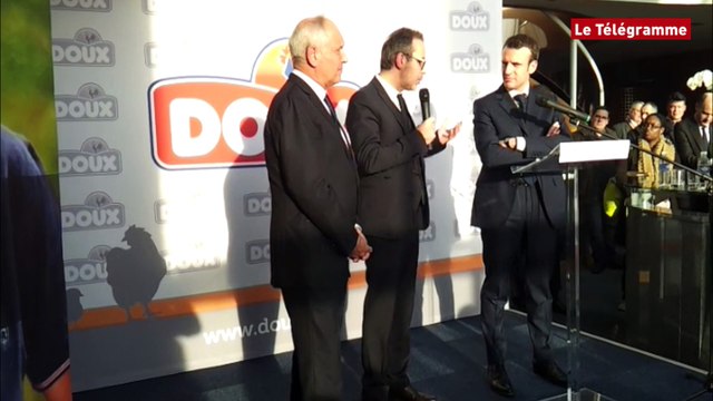 Macron chez Doux. 112 emplois confortés, 81 créés