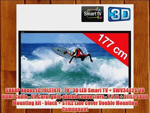 SHARP Aquos LC 70LE747E - 70'' 3D LED Smart TV SWV3432S/10 HDMi Cable - 24 Carat gold-plated