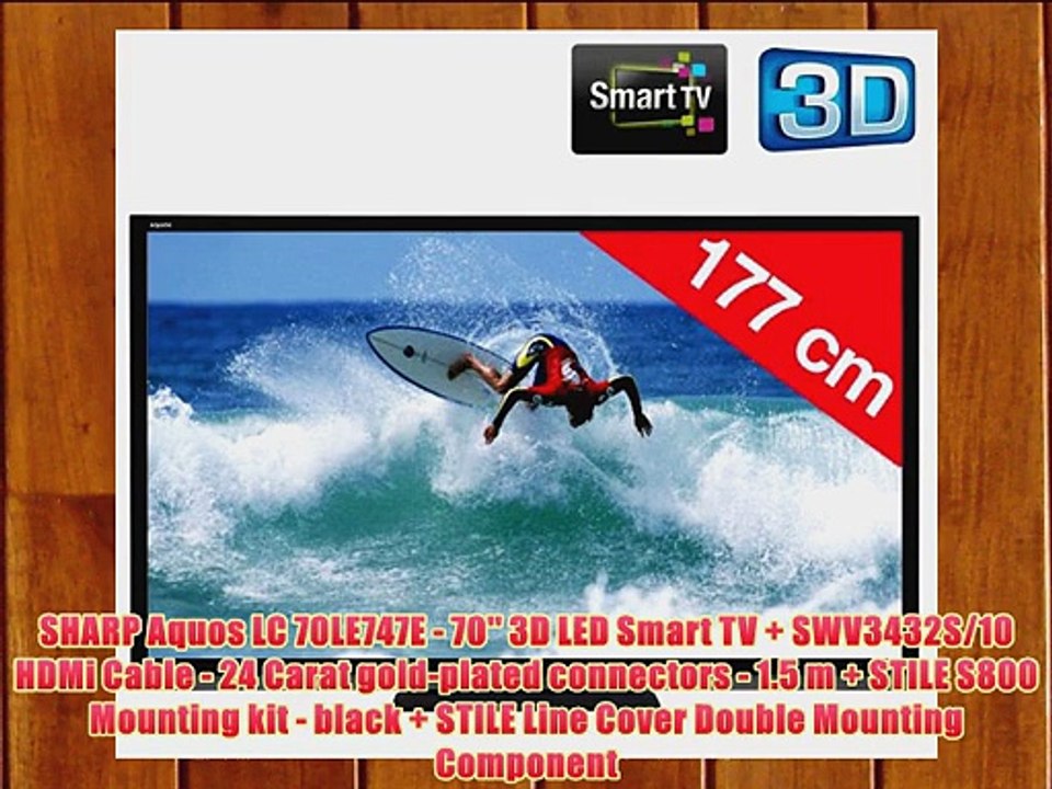 SHARP Aquos LC 70LE747E - 70'' 3D LED Smart TV   SWV3432S/10 HDMi Cable - 24 Carat gold-plated