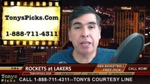 LA Lakers vs. Houston Rockets Free Pick Prediction NBA Pro Basketball Odds Preview 1-25-2015