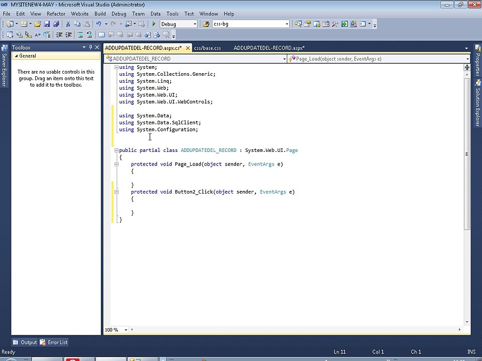 INSERT-UPDATE-DELETE RECORD IN ASP.NET C-SHARP IN HINDI-URDU PART 1