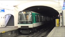 MF88 : Arrivée à la station Jaurès sur la ligne 7bis du métro parisien