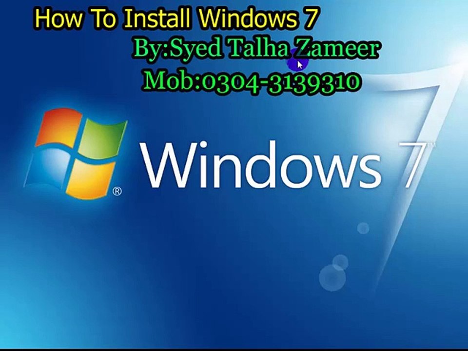 how to install windows 7 Urdu Hindi tutorial - ITGenius4u