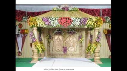 Images of Indian Wedding Stage with Colorful Flower Arrangements