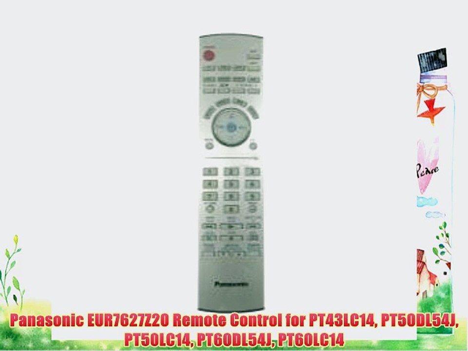 Panasonic EUR7627Z20 Remote Control for PT43LC14 PT50DL54J PT50LC14 PT60DL54J PT60LC14