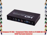 CE Compass PC VGA   Component Video Audio to TV HDMI HD 720P 1080P Up Scale Converter