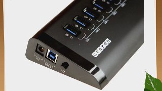 GearMo? USB 3.0 10 Port Hub with 12V 3A Power Adapter and 4ft USB 3.0 Cable