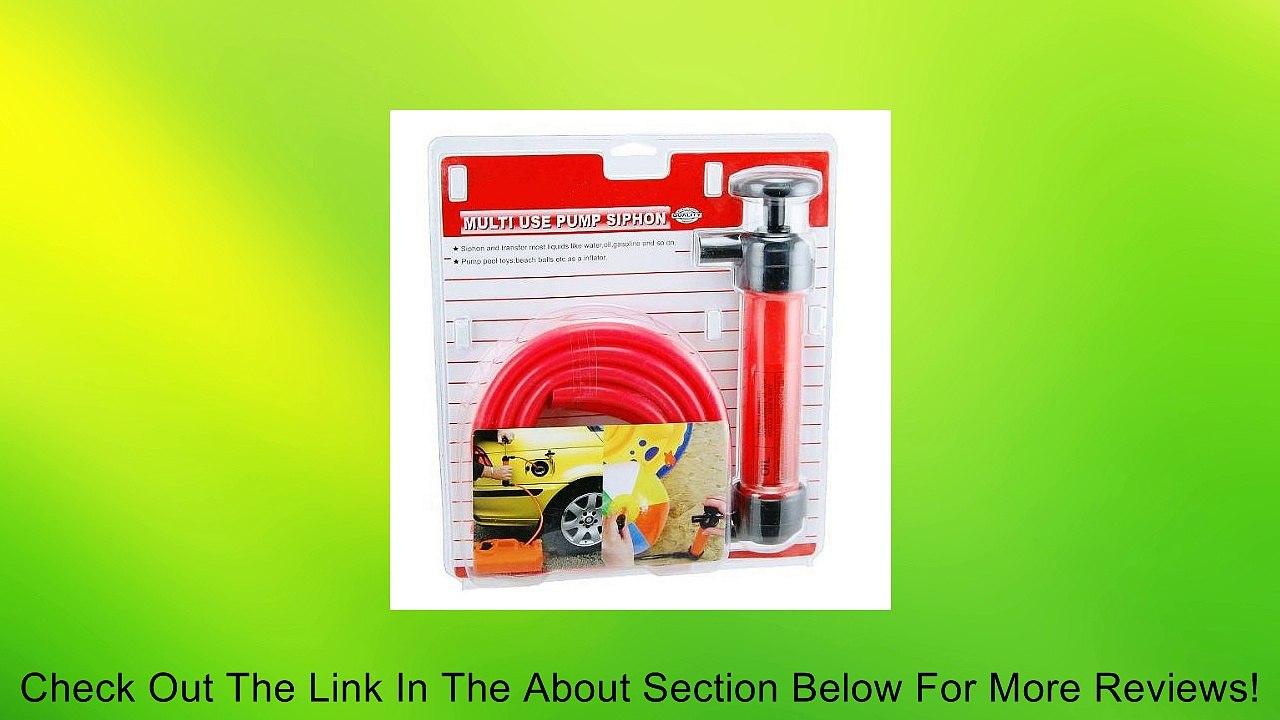Liquid Transfer Gasoline Water and Air Siphon Inflation Pump with Hose Review