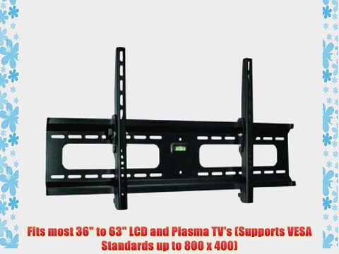 Low Profile Black Tilt/Tilting Wall Mount Bracket for Zenith Z50PJ240 Plasma HDTV TV/Television
