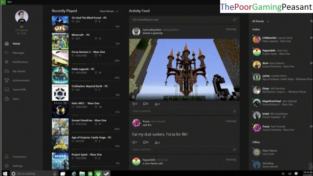 Microsoft Is Going To Release An Xbox App On The Windows 10 Operating System Announcement