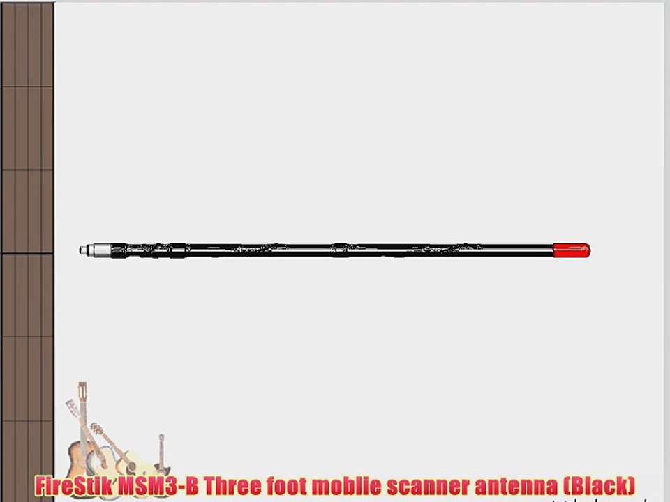 FireStik MSM3-B Three foot moblie scanner antenna (Black)