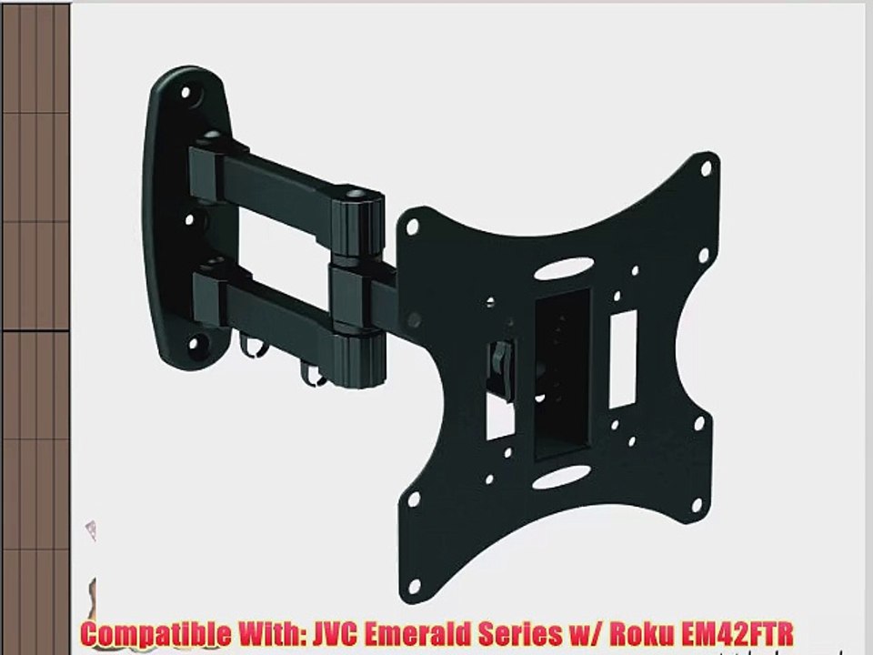 Black Full-Motion Tilt/Swivel Wall Mount Bracket for JVC Emerald Series w/ Roku EM42FTR 42