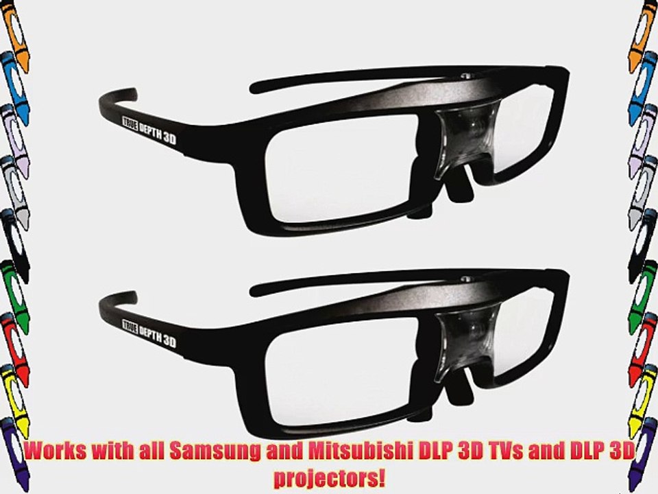 True Depth 3D? NEW Firestorm LT Lightweight Rechargeable DLP link 3D Glasses for All 3D Projectors