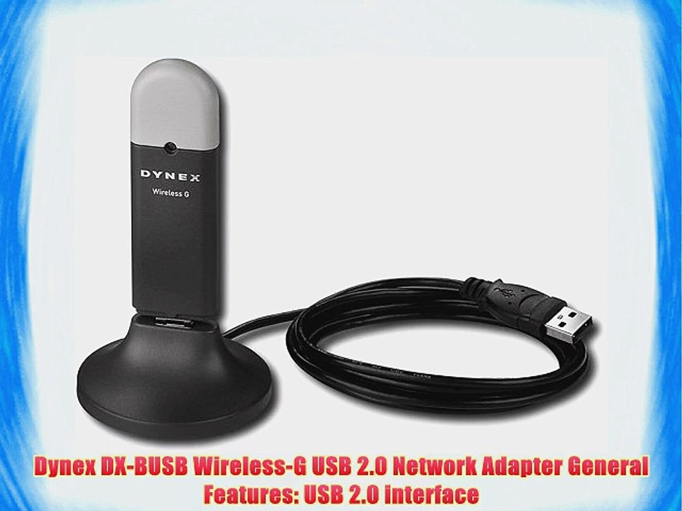 Dynex DX-BUSB 54Mbps 802.11g Wireless LAN USB 2.0 Adapter w/Desktop Stand