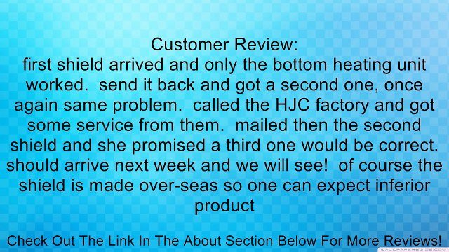 HJC FS-10/CL-SP/CL-15/CS-R1 Electric Dual Lens Shield 152-361 Review